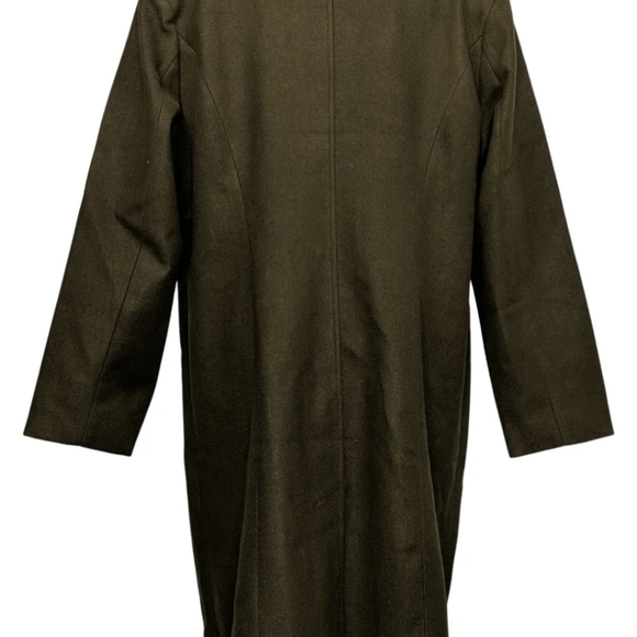 NEW Thread Collective Faux Wool Notch Collar Tailored Military Style Olive Green - Picture 3 of 13